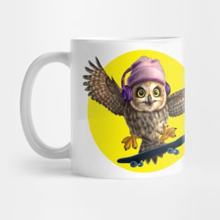 Skateboarding Owl Mug